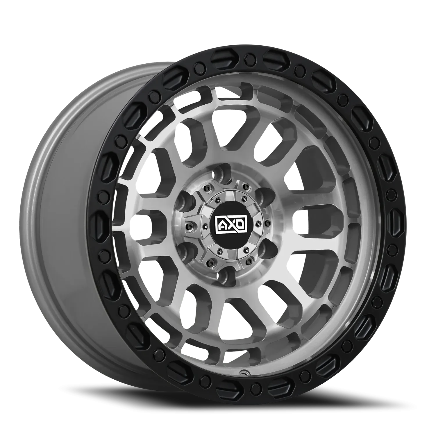 17x8.5 AXD Off-Road AS4 Titanium W/Blk Lip Wheel 6x5.5 Bolt Pattern 0mm Offset