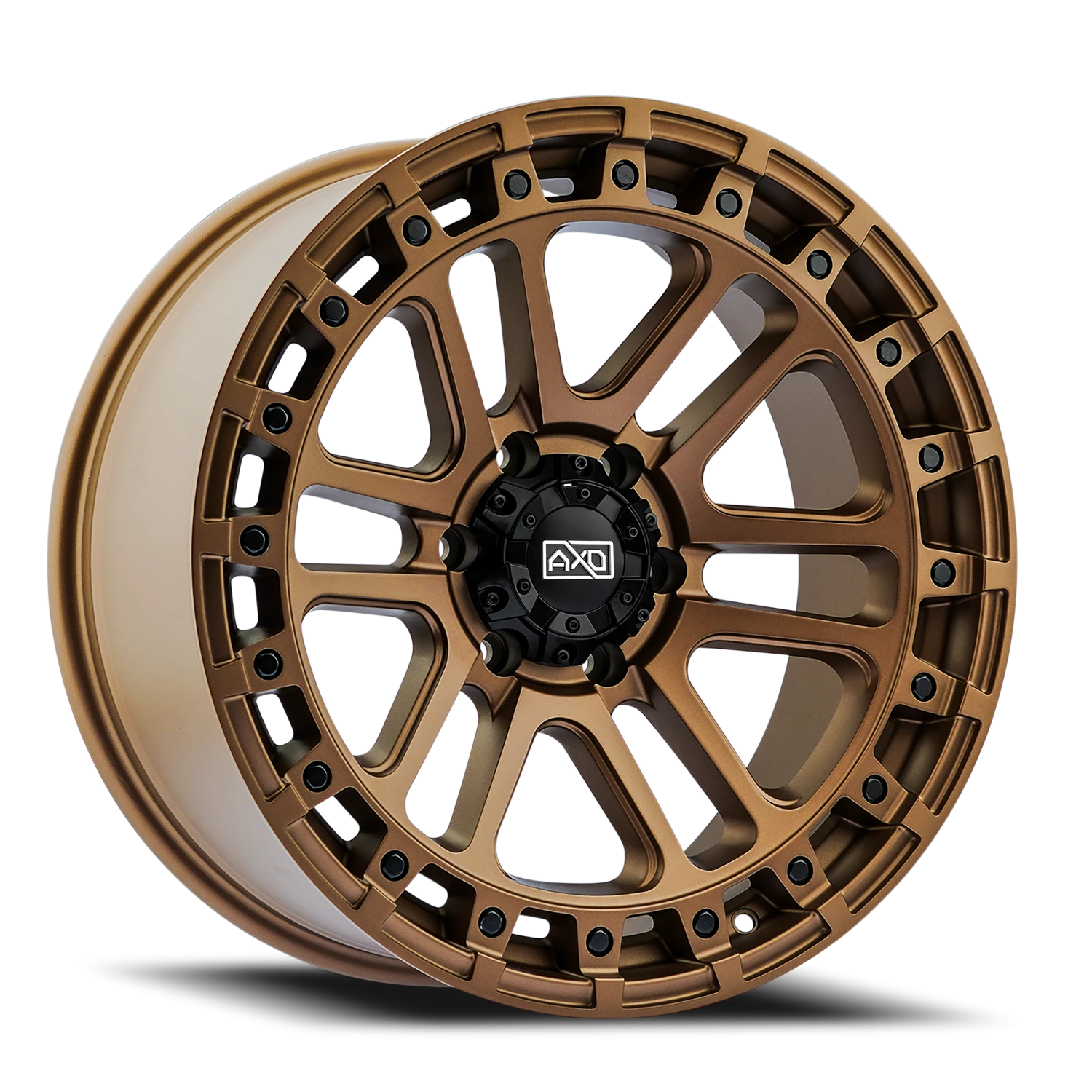 17x8.5 AXD Off-Road AS5 Satin Bronze W/Blk Bolts Wheel 6x5.5 Bolt Pattern 0mm Offset
