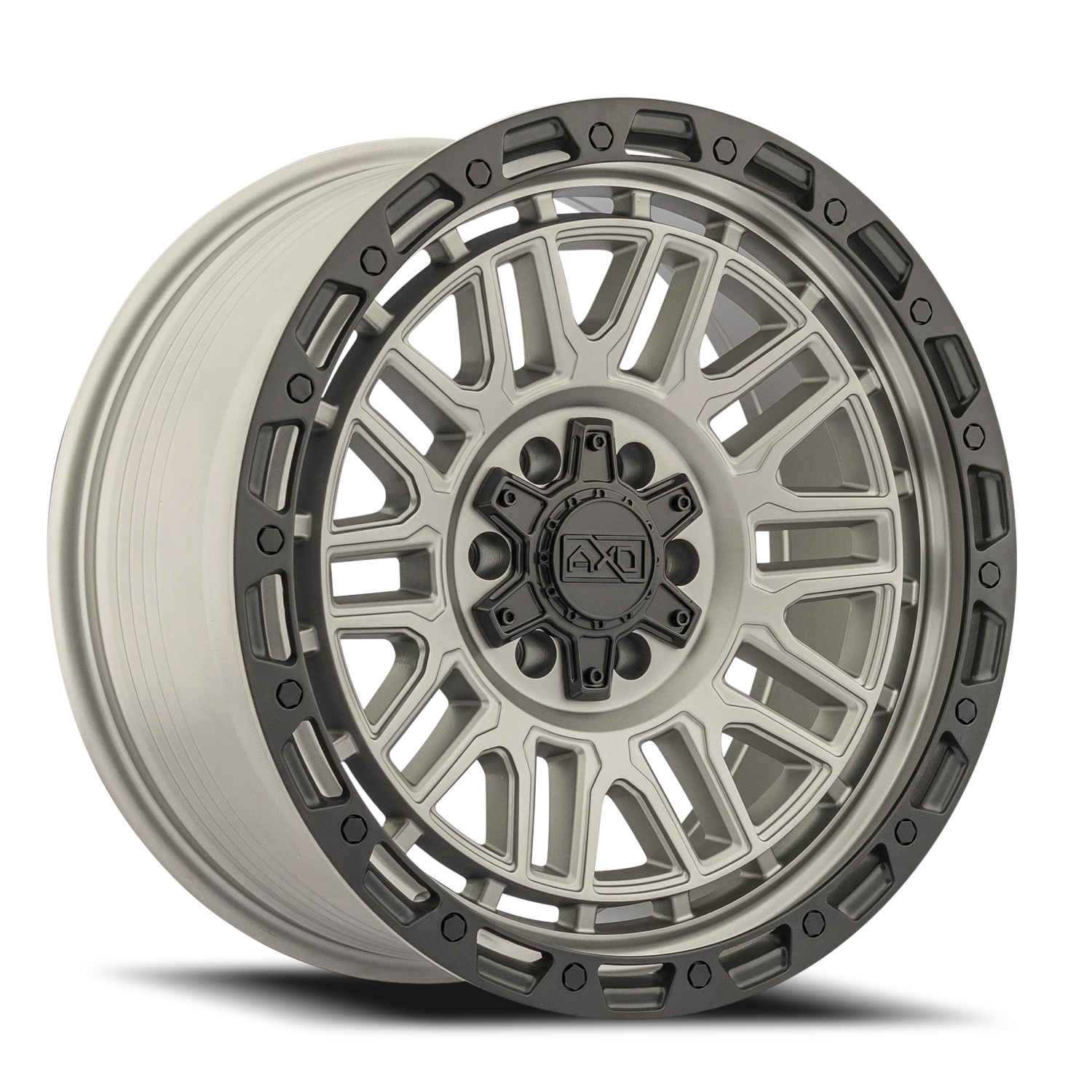 17x9 AXD Off-Road AS6 Satin Titanium W/Blk Lip Wheel 6x5.5 Bolt Pattern 0mm Offset