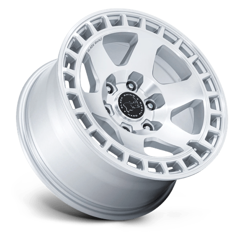 17x9 black rhino hard alloys br022 bahari gloss silver w machined face wheel 6x5.5 bolt pattern 40mm offset