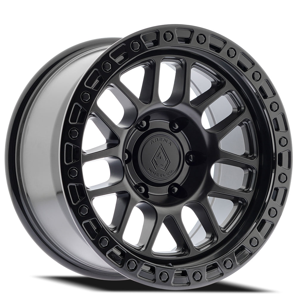 17x9 Arena A119 Boost Satin Black Black Lip Wheel 6x5.5 Bolt Pattern 0mm Offset