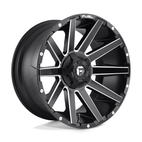 20x10 fuel off road d616 contra matte black milled wheel 6x5.5 bolt pattern 19mm offset