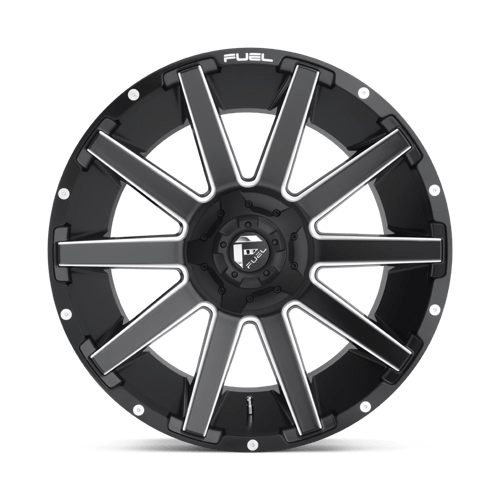 20x10 fuel off road d616 contra matte black milled wheel 6x5.5 bolt pattern 19mm offset