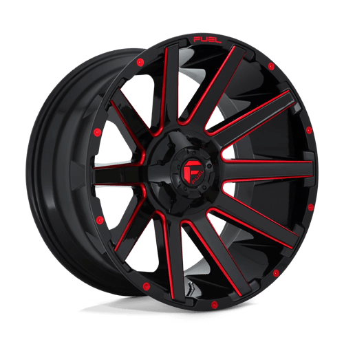 22x10 fuel off road d643 contra gloss black red tinted clear wheel 5x4.5 bolt pattern 18mm offset