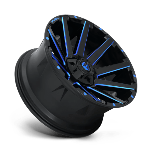 20x9 fuel off road d644 contra gloss black blue tinted clear wheel 5x4.5 bolt pattern 1mm offset