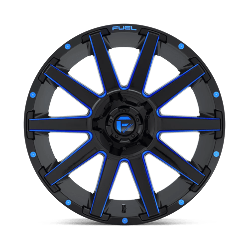 20x9 fuel off road d644 contra gloss black blue tinted clear wheel 5x4.5 bolt pattern 1mm offset