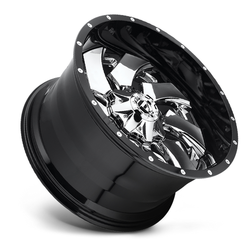 22x10 fuel off road d240 cleaver chrome plated gloss black lip wheel 6x5.5 bolt pattern 13mm offset
