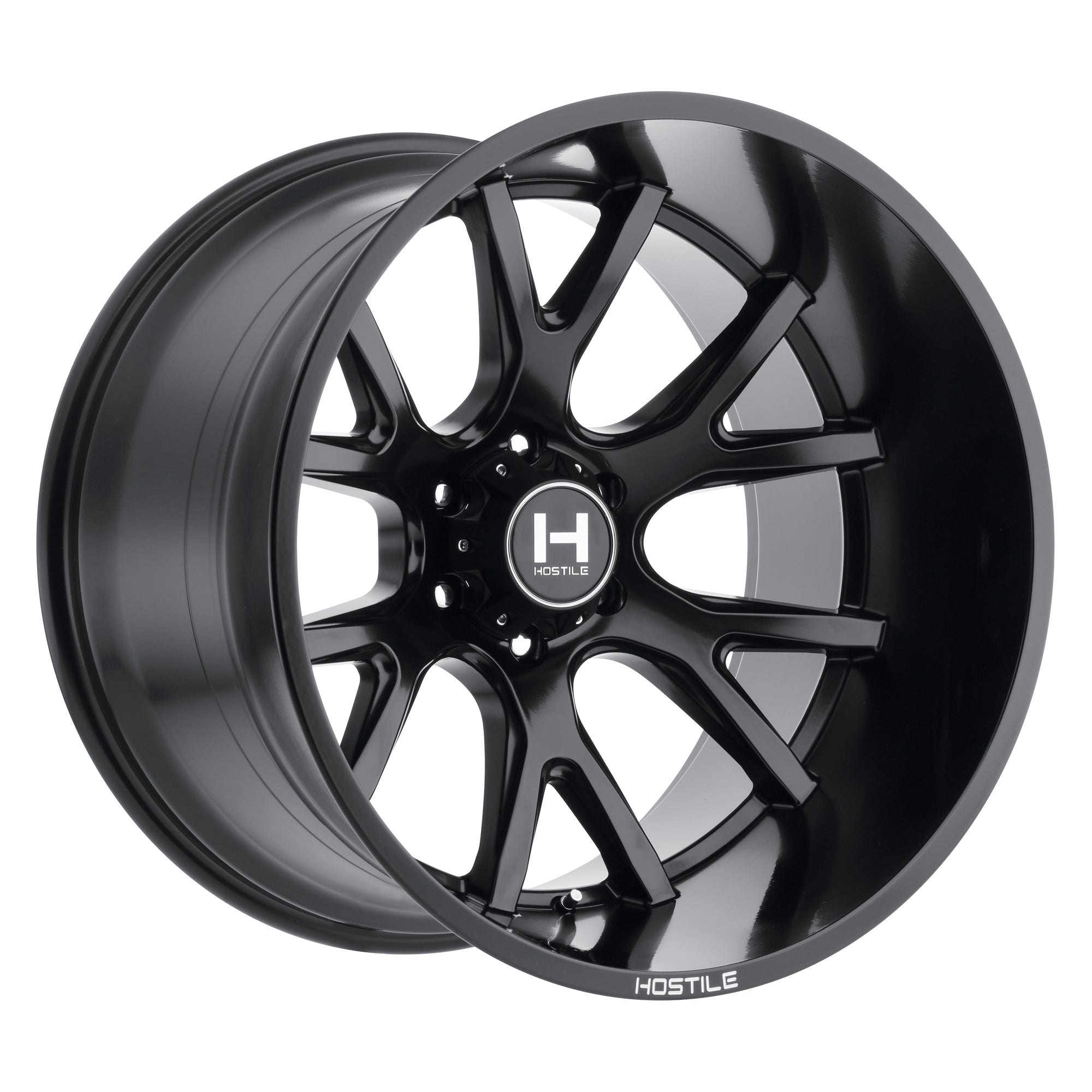 20x9 Hostile Wheels H113 Rage Asphalt Satin Black 6x5.5 Bolt Pattern 0mm Offset