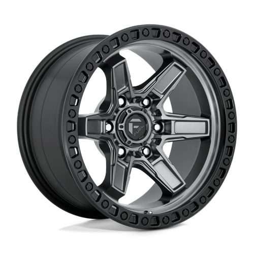 17x9 fuel off road d698 kicker matte gunmetal black bead ring wheel 6x5.5 bolt pattern 1mm offset
