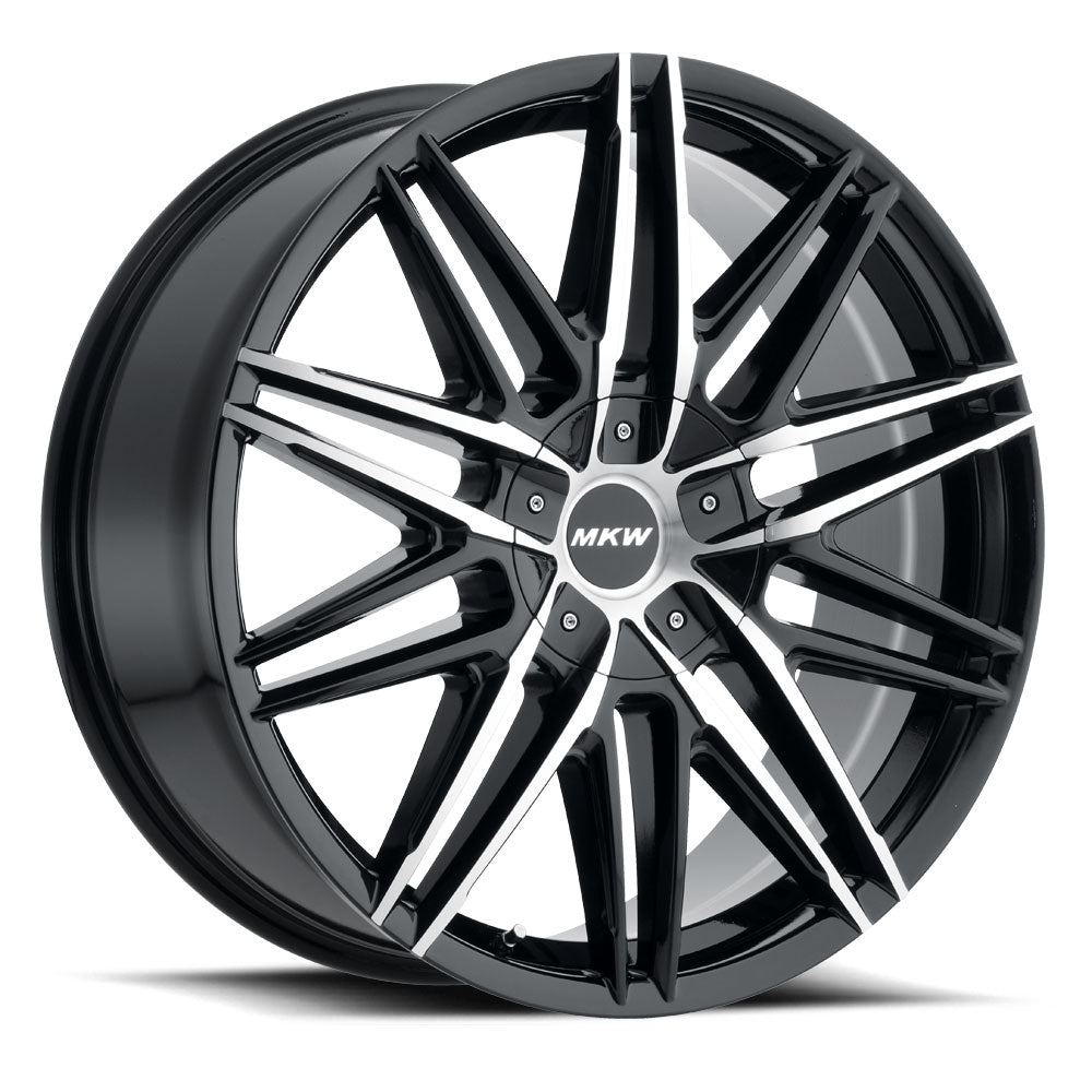 22x9 MKW Off-Road M124 M124 Gloss Black Machined 6x5.5 Bolt Pattern 35mm Offset