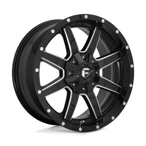 17x9 fuel off road d610 maverick gloss black milled wheel 6x5.5 bolt pattern 12mm offset