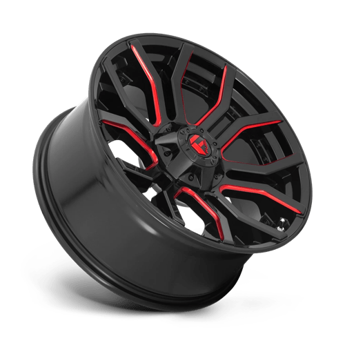 22x10 fuel off road d712 rage gloss black red tinted clear wheel 6x5.5 bolt pattern 18mm offset