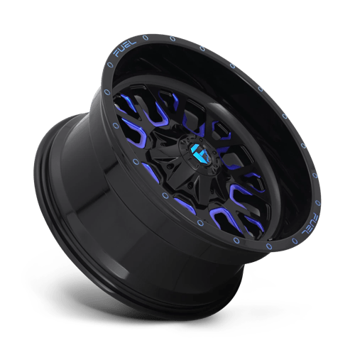 20x10 fuel off road d645 stroke gloss black blue tinted clear wheel 6x5.5 bolt pattern 19mm offset