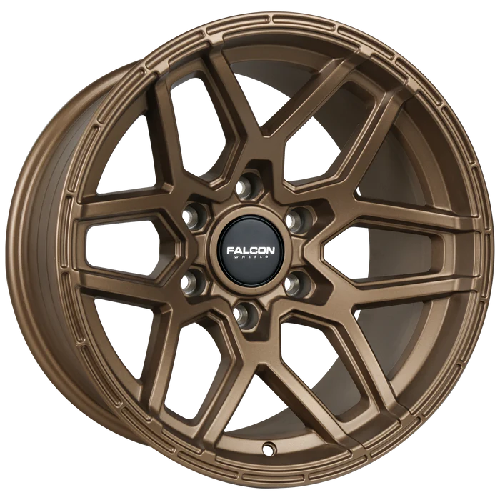 17x9 Falcon Wheels T9 Atlas Full Matte Bronze Wheel 6x5.5 Bolt Pattern -38mm Offset
