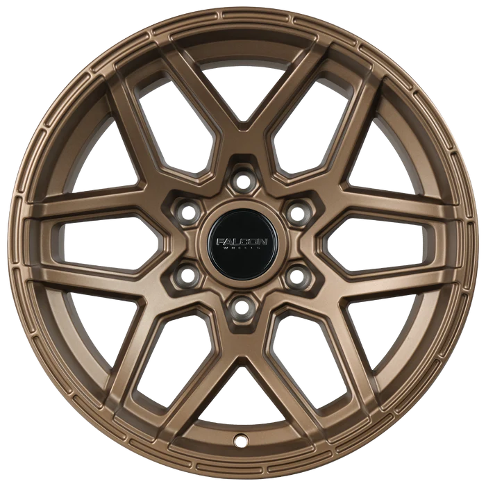 17x9 Falcon Wheels T9 Atlas Full Matte Bronze Wheel 6x5.5 Bolt Pattern -38mm Offset