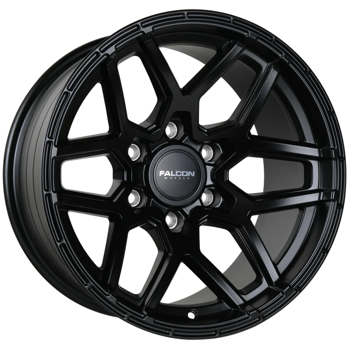 17x9 Falcon Wheels T9 Atlas Matte Black Wheel 6x5.5 Bolt Pattern -38mm Offset