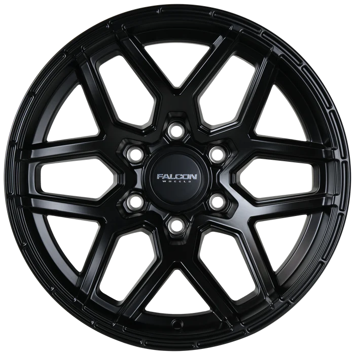 17x9 Falcon Wheels T9 Atlas Matte Black Wheel 6x5.5 Bolt Pattern -38mm Offset