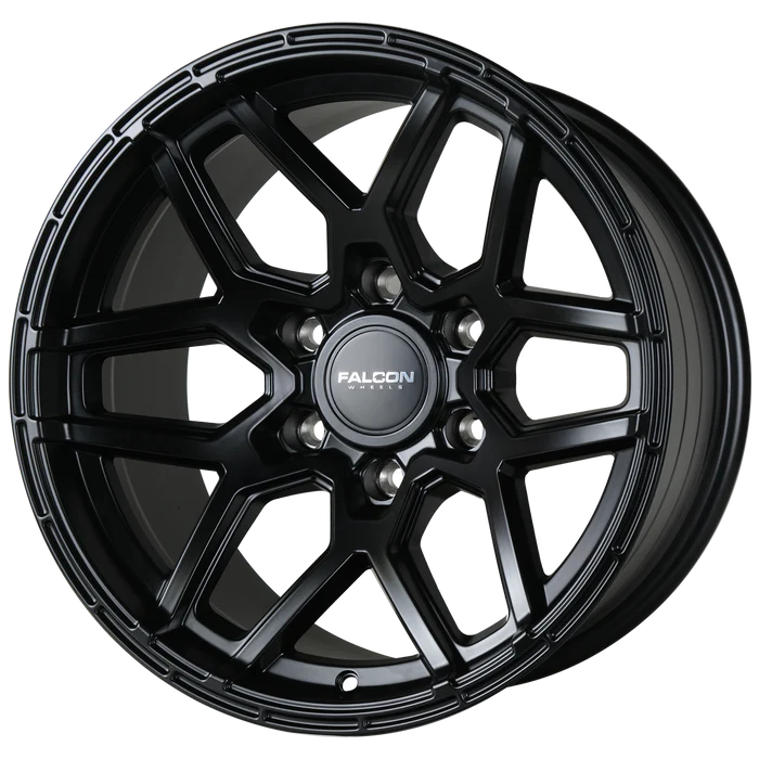 17x9 Falcon Wheels T9 Atlas Matte Black Wheel 6x5.5 Bolt Pattern -38mm Offset