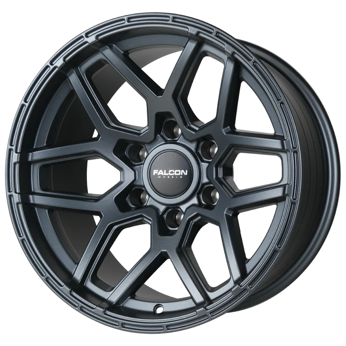 17x9 Falcon Wheels T9 Atlas Full Matte Gunmetal Wheel 6x5.5 Bolt Pattern -25mm Offset