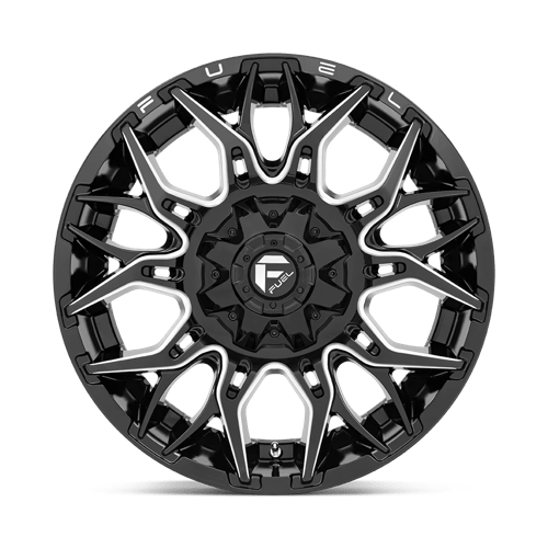 22x10 fuel off road d769 twitch glossy black milled wheel 6x5.5 bolt pattern 18mm offset