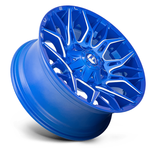 20x9 fuel off road d770 twitch anodized blue milled wheel 6x5.5 bolt pattern 1mm offset