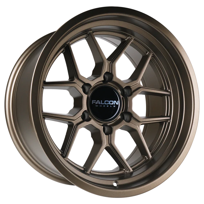 17x9 Falcon Wheels TX1 Apollo Full Matte Bronze Wheel 6x5.5 Bolt Pattern -25mm Offset