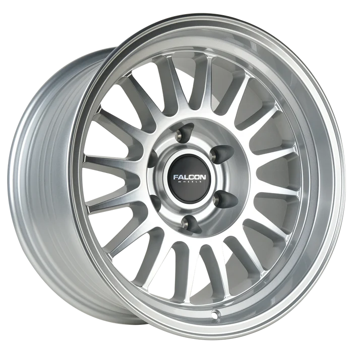 17x9 Falcon Wheels TX2 Stratos Silver W/Full Machined Face Wheel 6x5.5 Bolt Pattern -12mm Offset