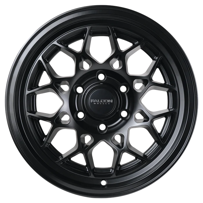 17x9 Falcon Wheels TX3 Evo Matte Black Wheel 6x5.5 Bolt Pattern -12mm Offset
