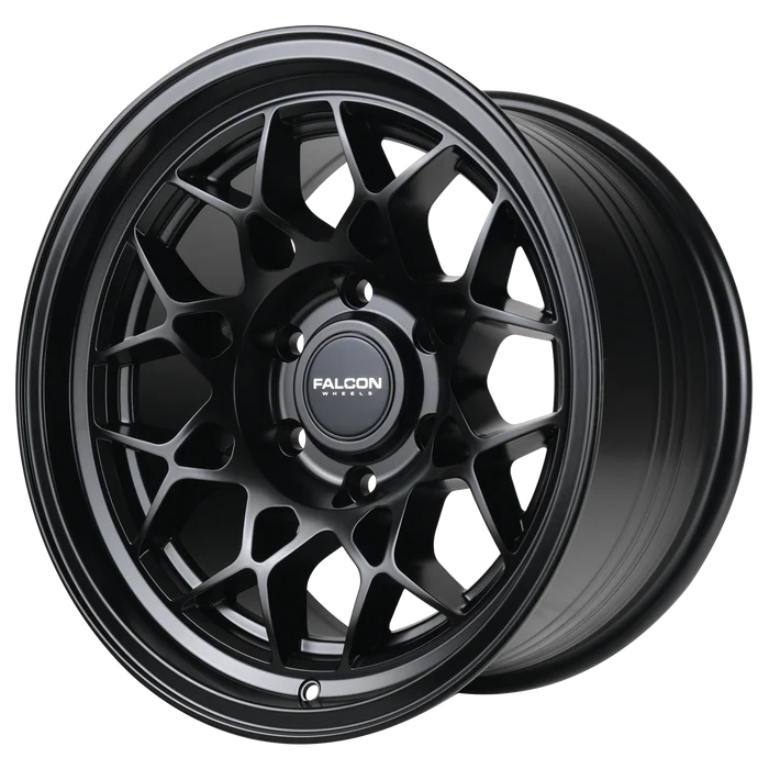 17x9 Falcon Wheels TX3 Evo Matte Black Wheel 6x5.5 Bolt Pattern -12mm Offset