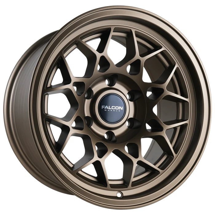 17x9 Falcon Wheels TX3 Evo Full Matte Bronze Wheel 6x5.5 Bolt Pattern -12mm Offset