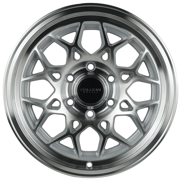 17x9 Falcon Wheels TX3 Evo Silver W/Full Machined Face Wheel 6x5.5 Bolt Pattern -12mm Offset