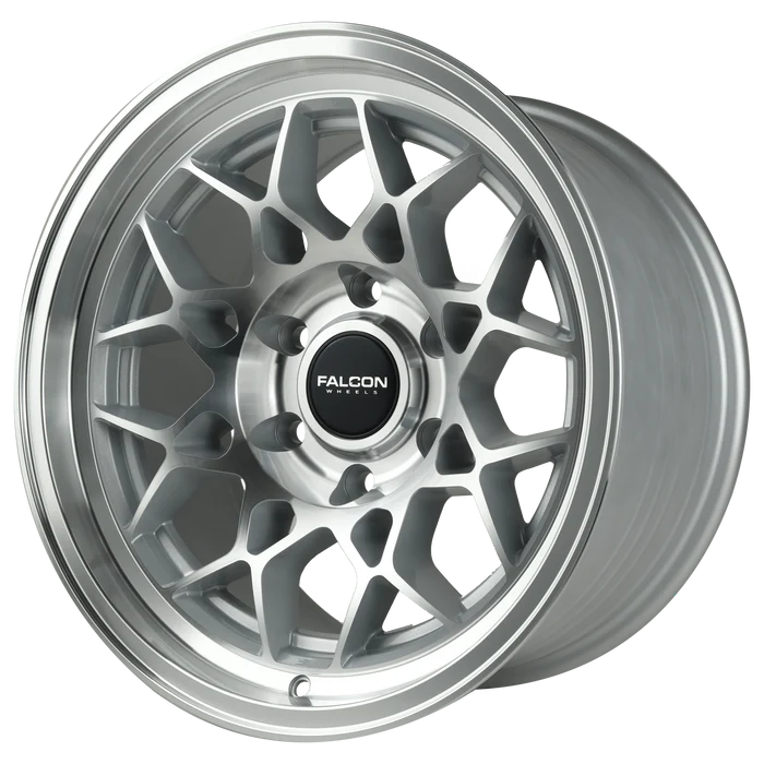 17x9 Falcon Wheels TX3 Evo Silver W/Full Machined Face Wheel 6x5.5 Bolt Pattern -12mm Offset