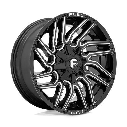 20x9 fuel off road d773 typhoon gloss black milled wheel 6x5.5 bolt pattern 1mm offset