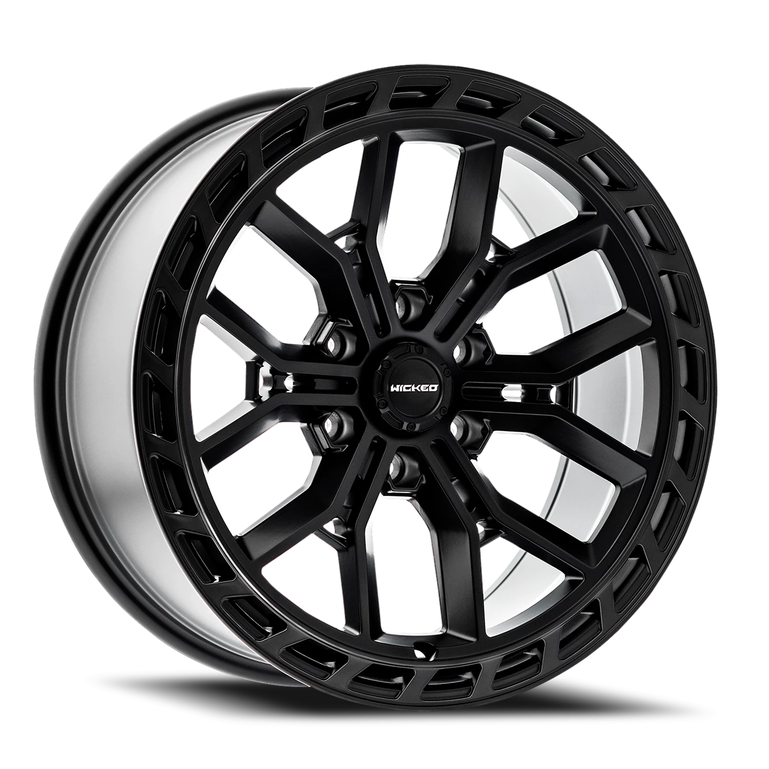 20x9 Wicked Off-Road W948 Satin Black W/Dark Tint Wheel 6x5.5 Bolt Pattern 15mm Offset