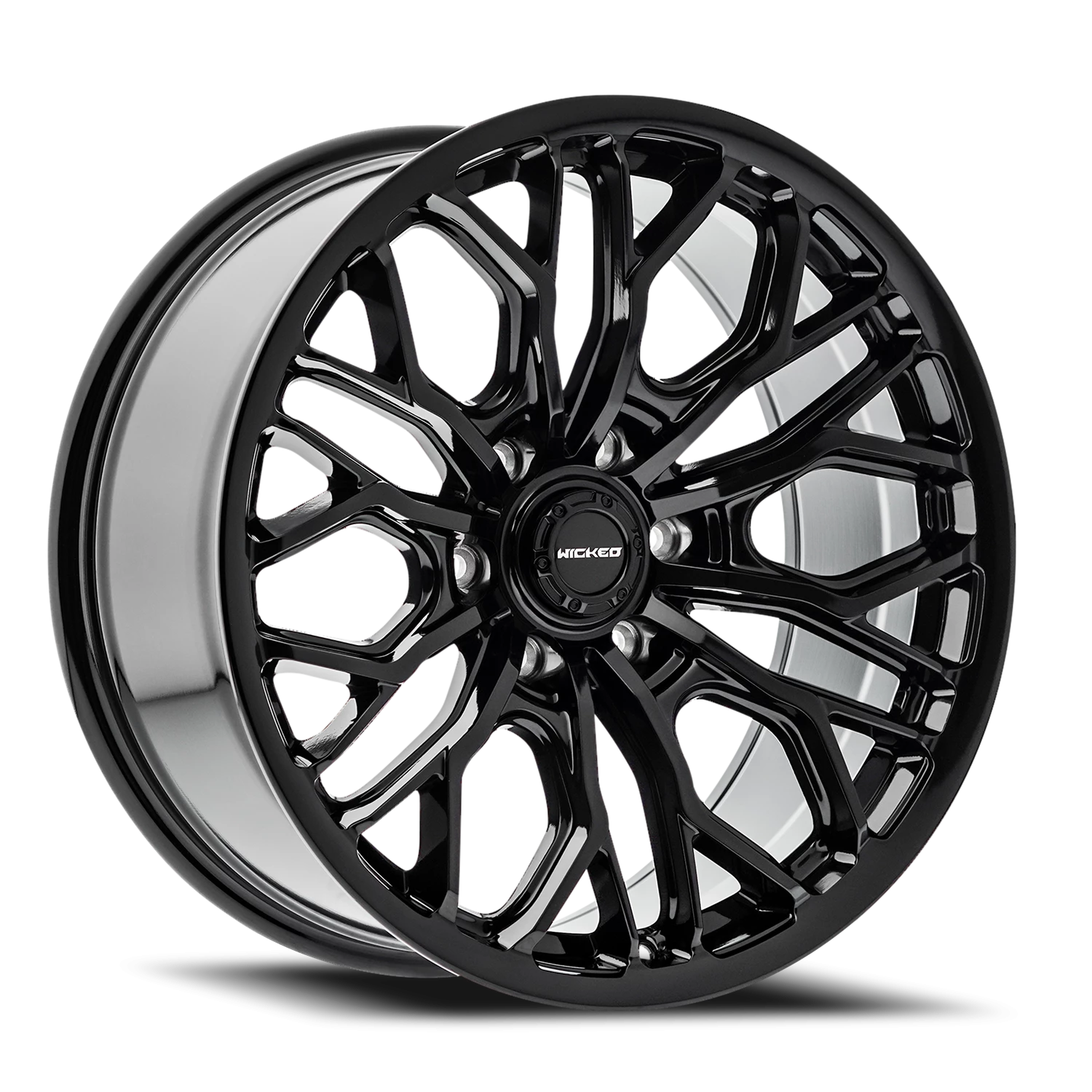 20x9 Wicked Off-Road W949 Gloss Black Wheel 6x5.5 Bolt Pattern 15mm Offset
