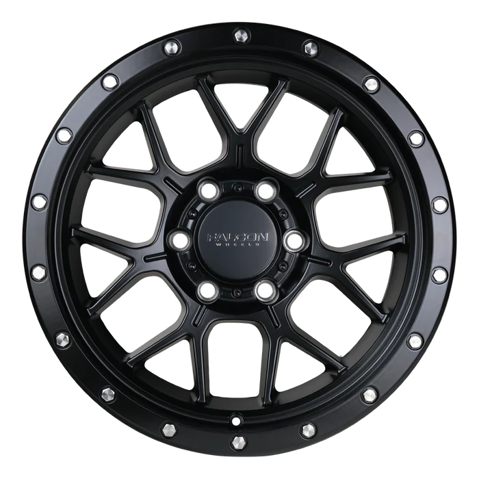 17x9 Falcon Wheels TX Titan Matte Black W/Matte Black Ring Wheel 6x5.5 Bolt Pattern -12mm Offset