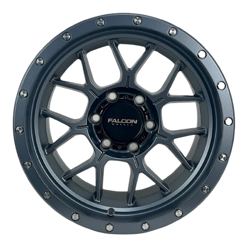 17x9 Falcon Wheels TX Titan Full Matte Gunmetal Wheel 6x5.5 Bolt Pattern -12mm Offset