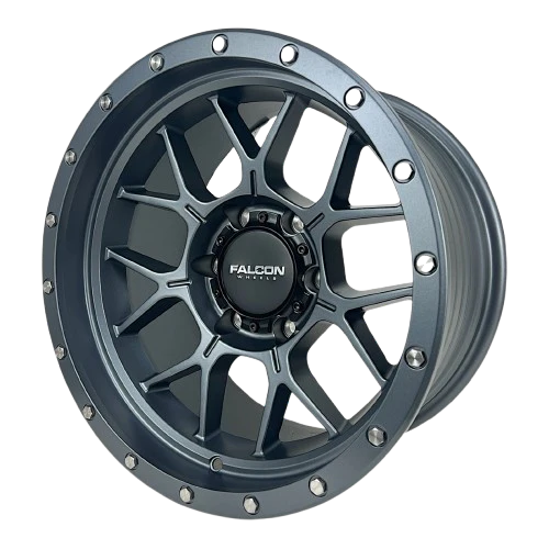 17x9 Falcon Wheels TX Titan Full Matte Gunmetal Wheel 6x5.5 Bolt Pattern -12mm Offset