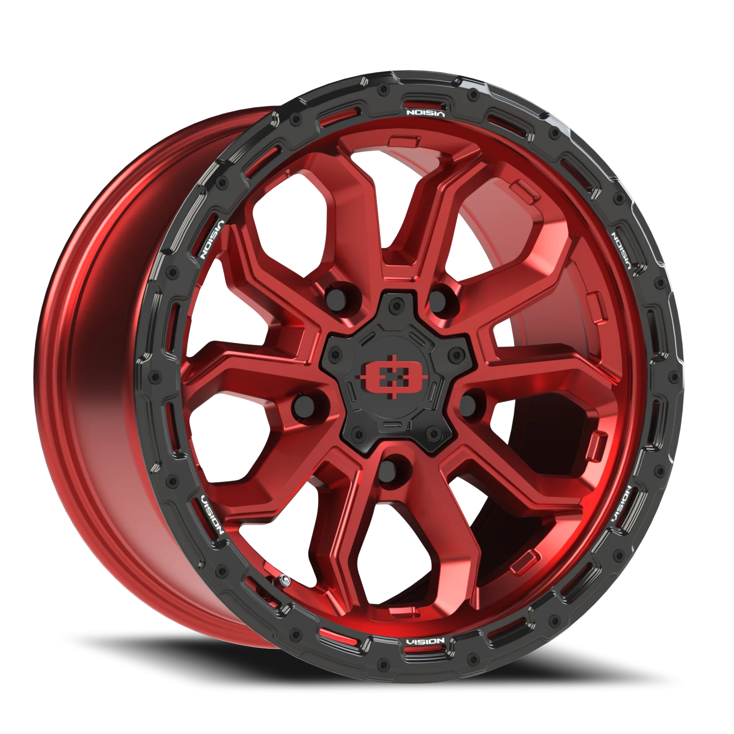 17x9 Vision 405 Korupt Gloss Red w/Gloss Black Lip Wheel 5x4.5 Bolt Pattern 12mm Offset