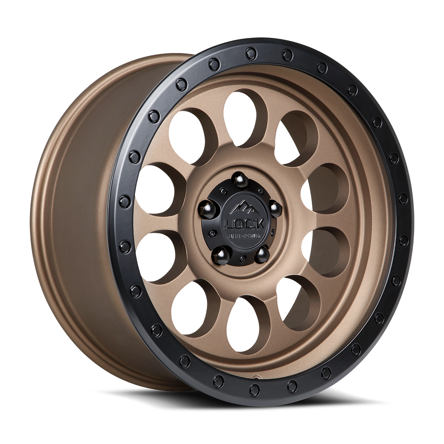 20x9 lock off-road 50cal matte desert bronze w matte black ring wheel 6x5.5 bolt pattern 0mm offset