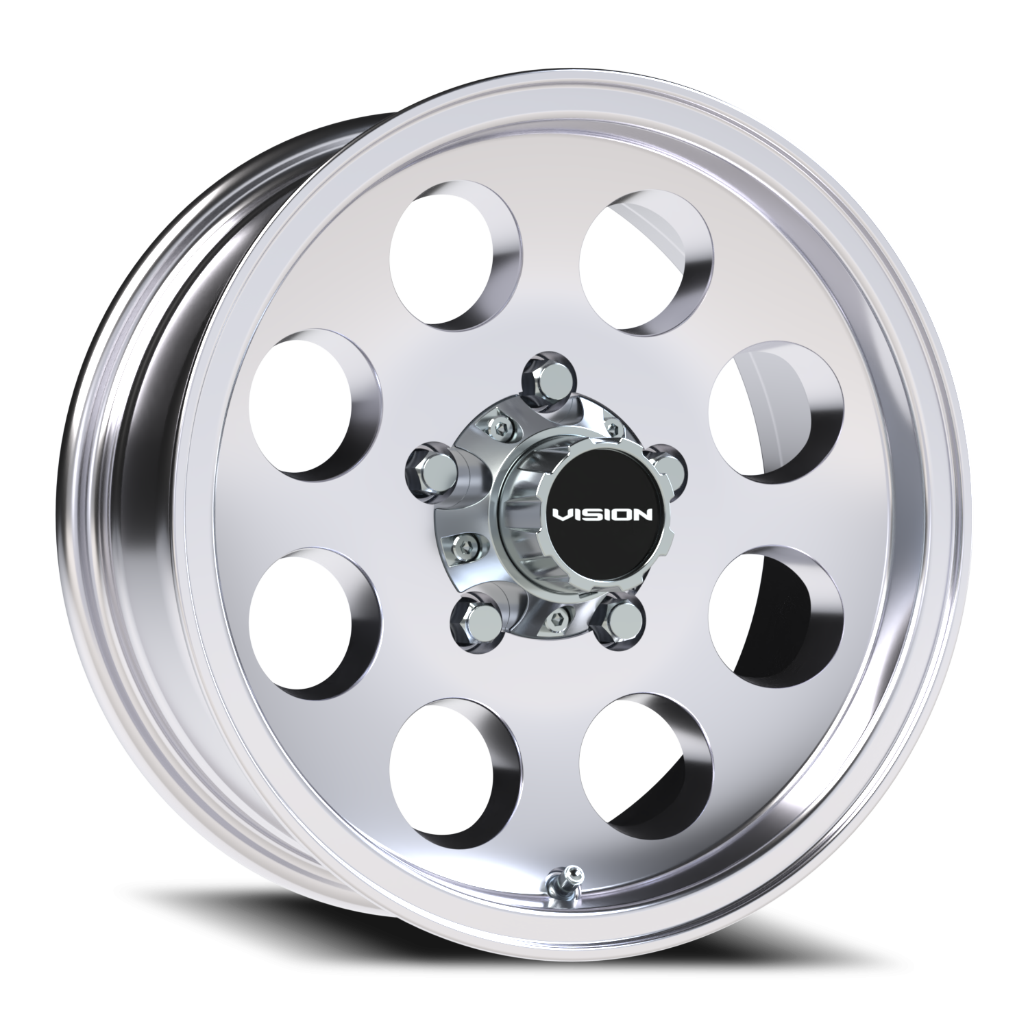 15x6 Vision 56V Midway Polished Wheel 5x4.5 Bolt Pattern 0mm Offset