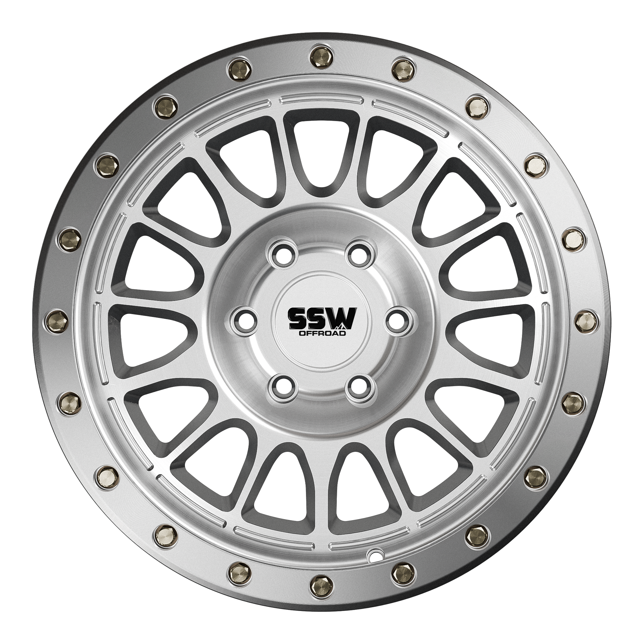 17x9 SSW Offroad Dakar Evo Machined Silver Wheel 6x5.5 Bolt Pattern 25 mm Offset