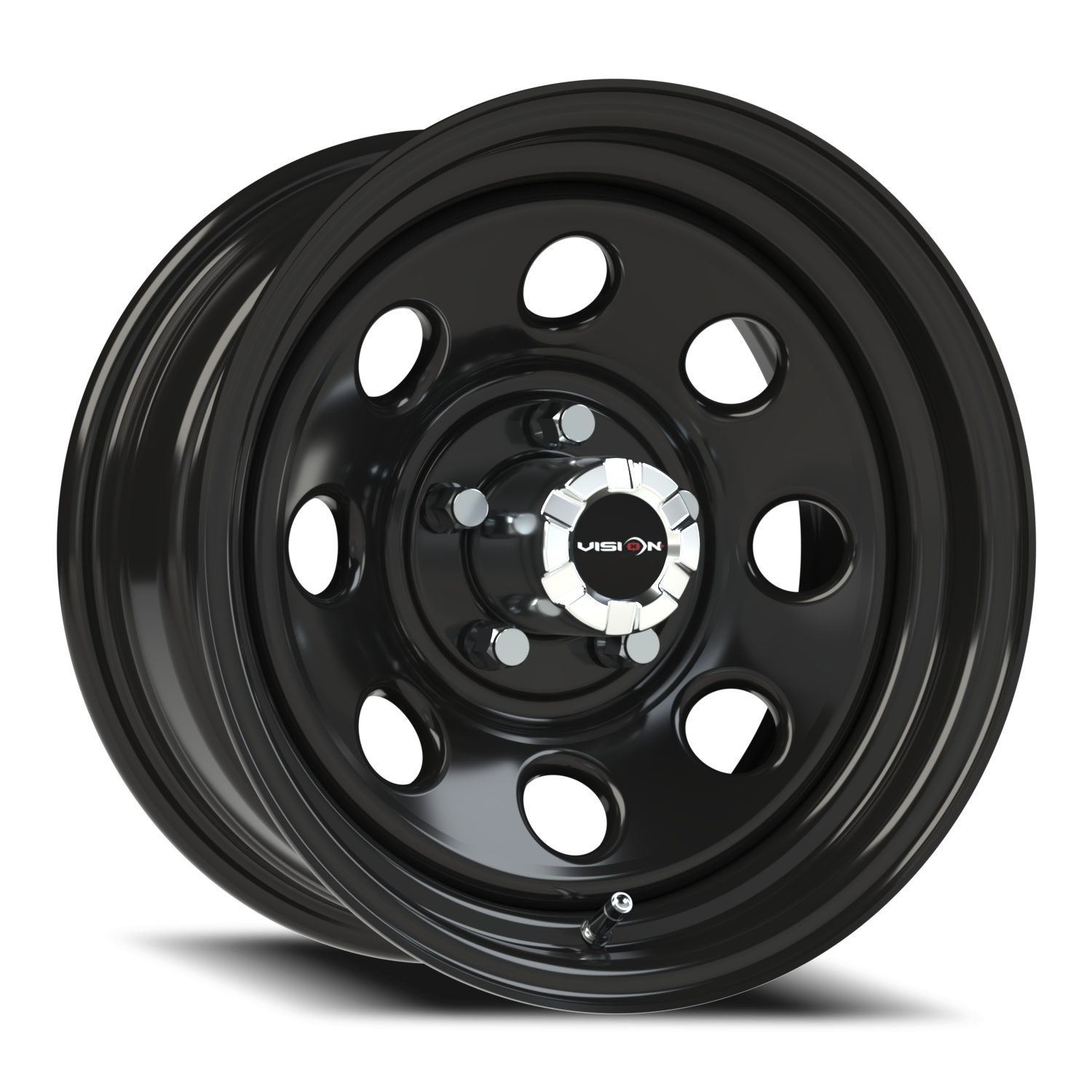 15x7 Vision 85H Soft 8 Gloss Black Wheel 5x4.5 Bolt Pattern -6mm Offset