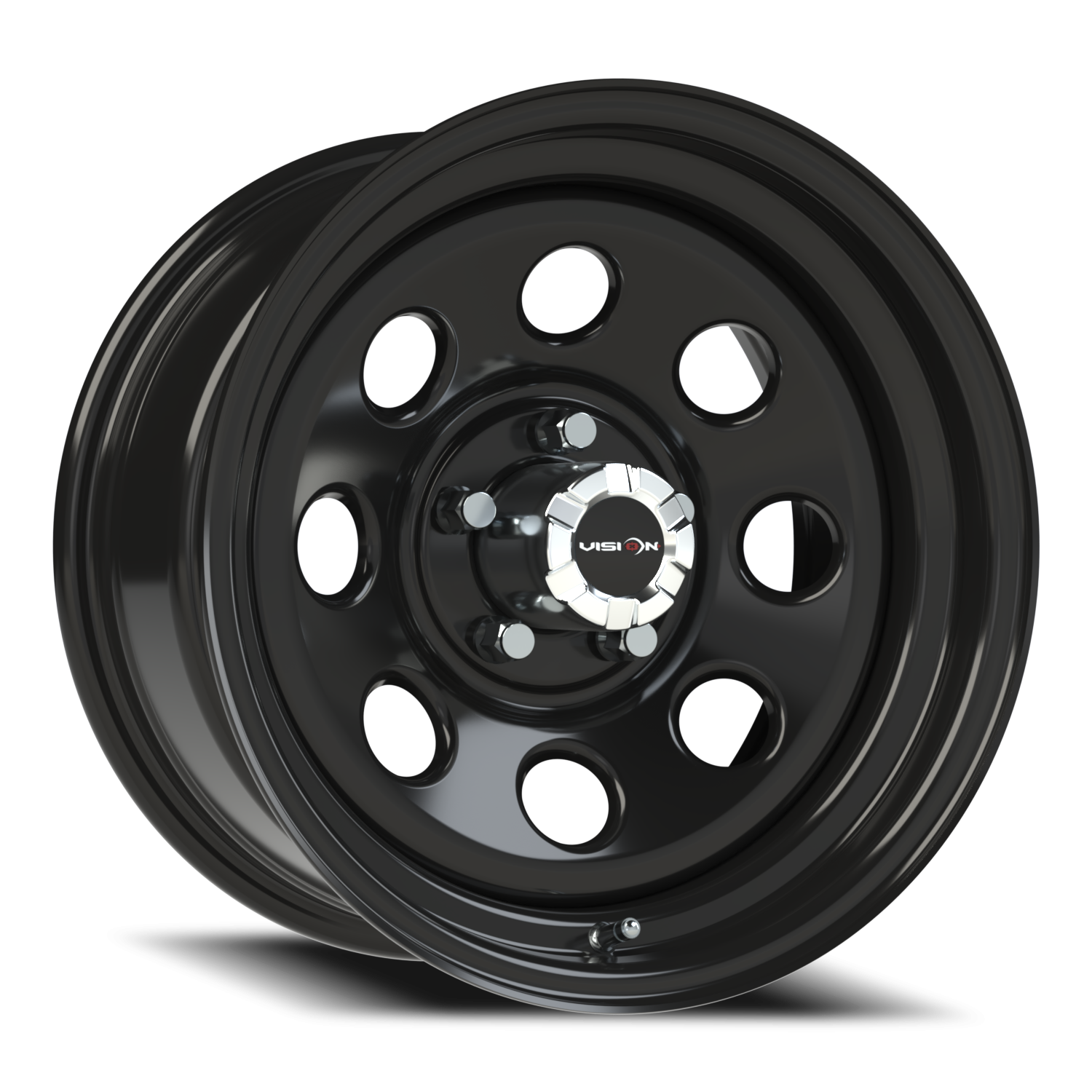 16x8 Vision 85H Soft 8 Gloss Black Wheel 5x4.5 Bolt Pattern 0mm Offset