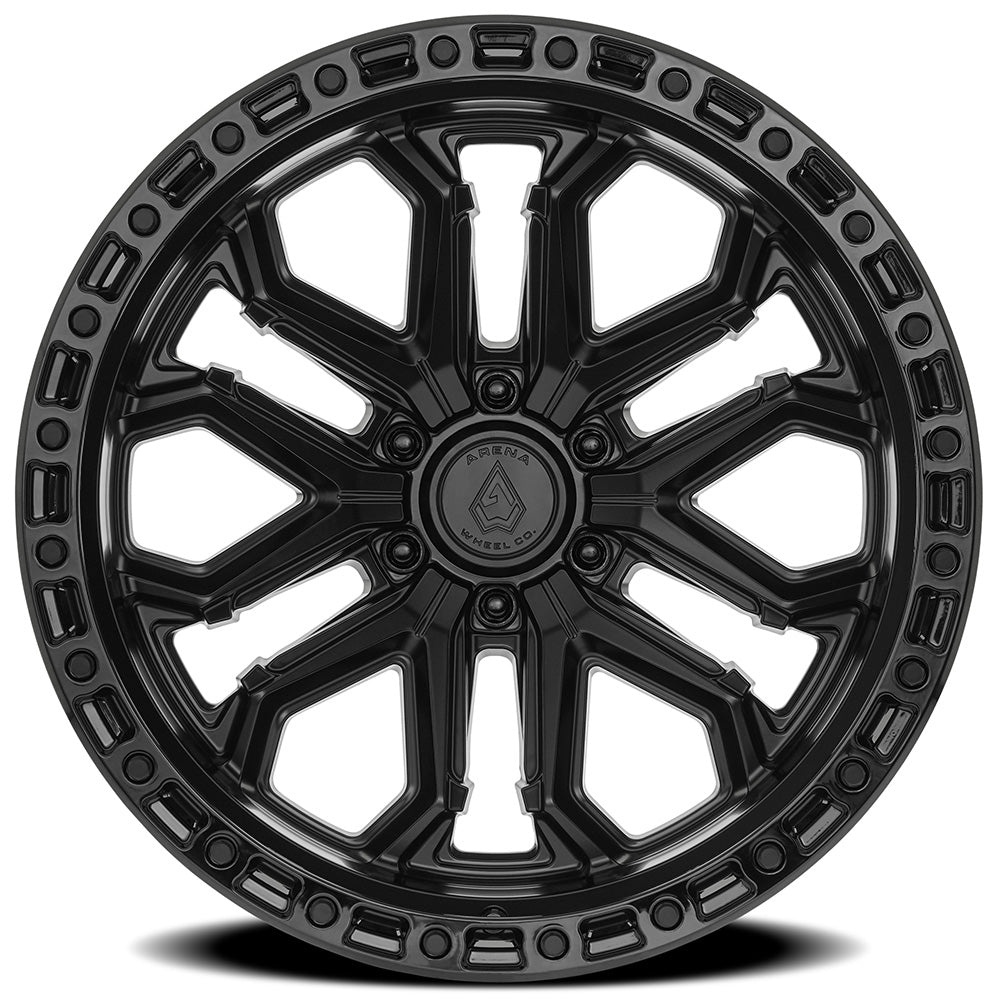 20x10 Arena A125 Jackal Satin Black Wheel 6x5.5 Bolt Pattern -18mm Offset