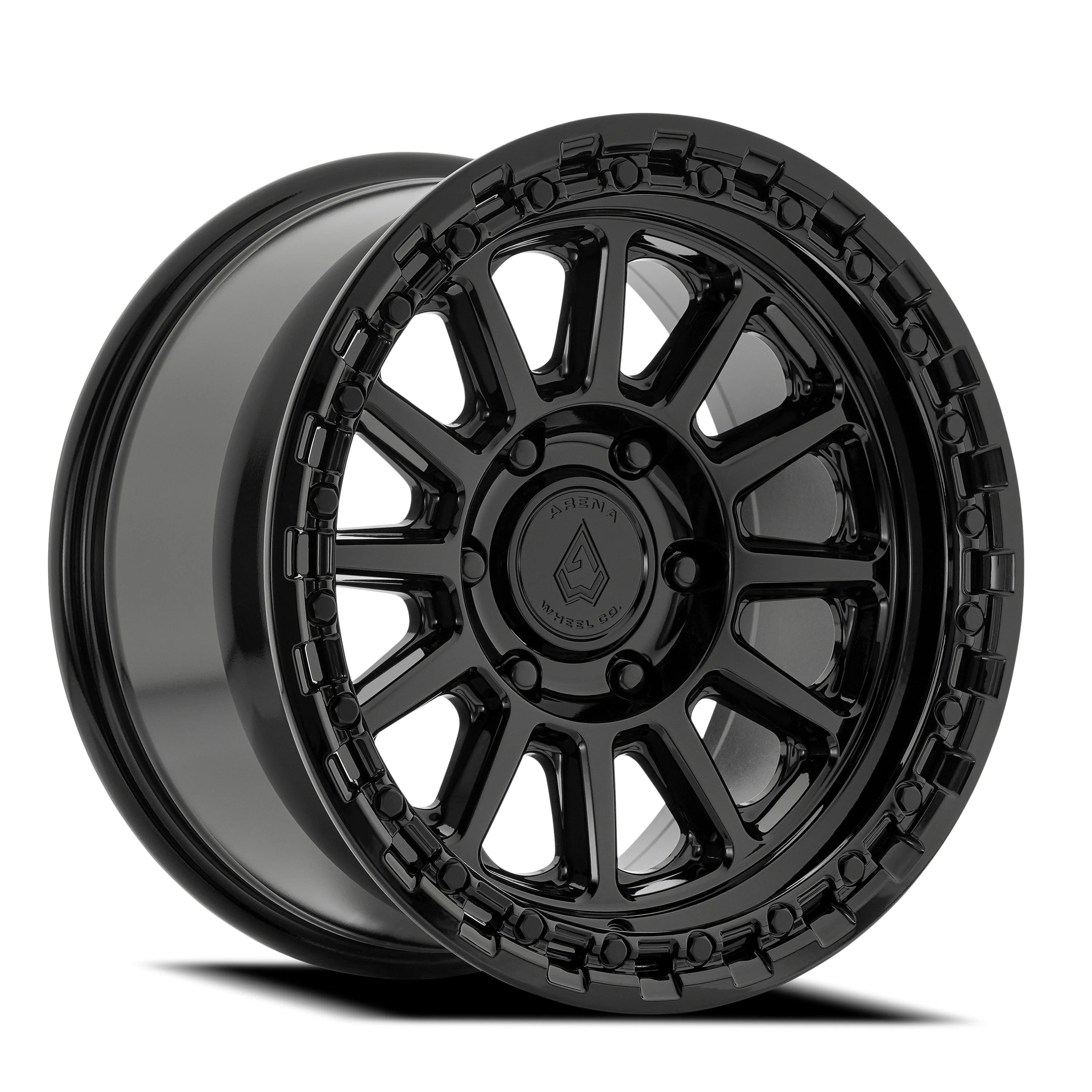 18x9 Arena A128 Enduro Glossy Black Wheel 6x5.5 Bolt Pattern 20mm Offset
