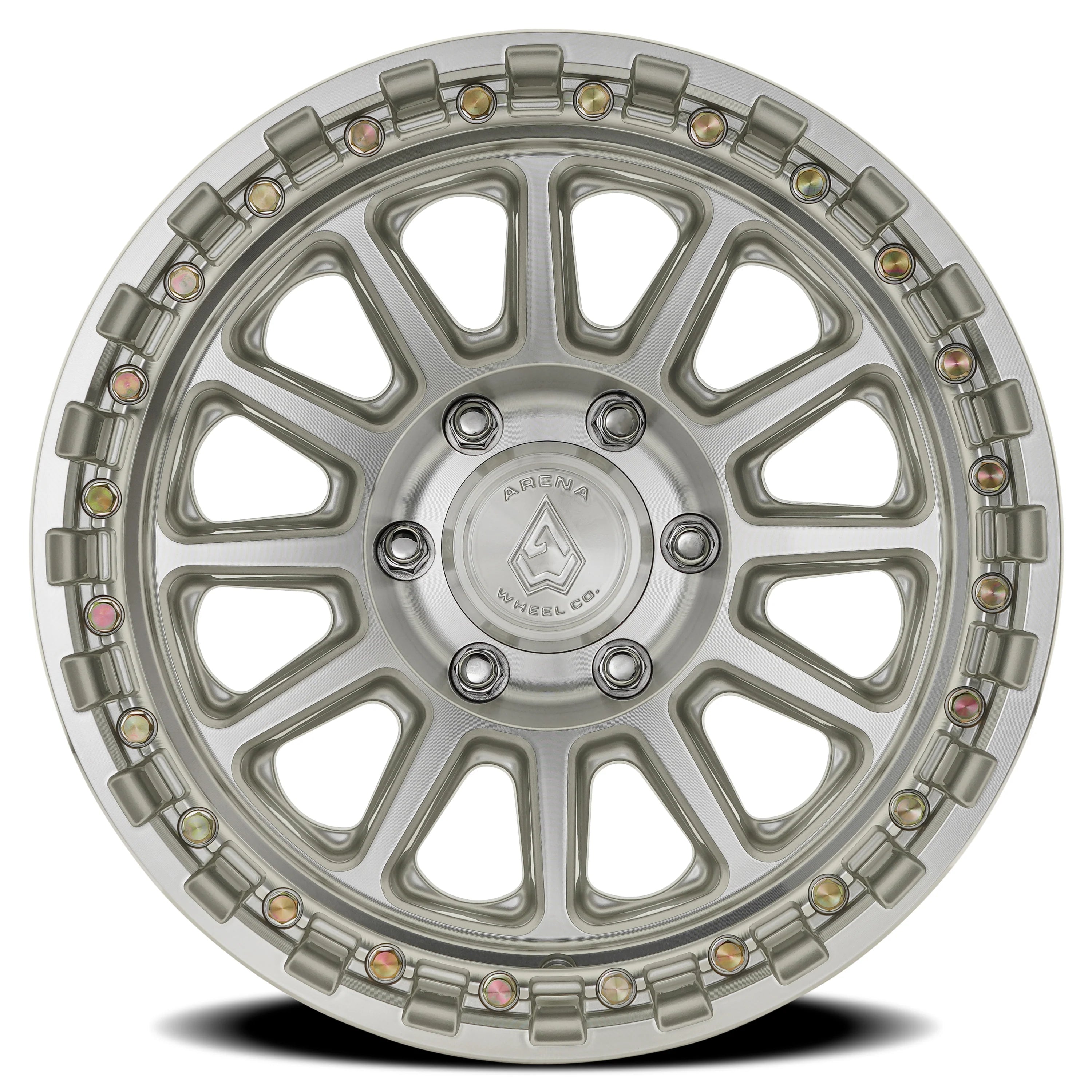 17x8.5 Arena A128 Enduro Silver Machined Wheel 6x5.5 Bolt Pattern 25mm Offset