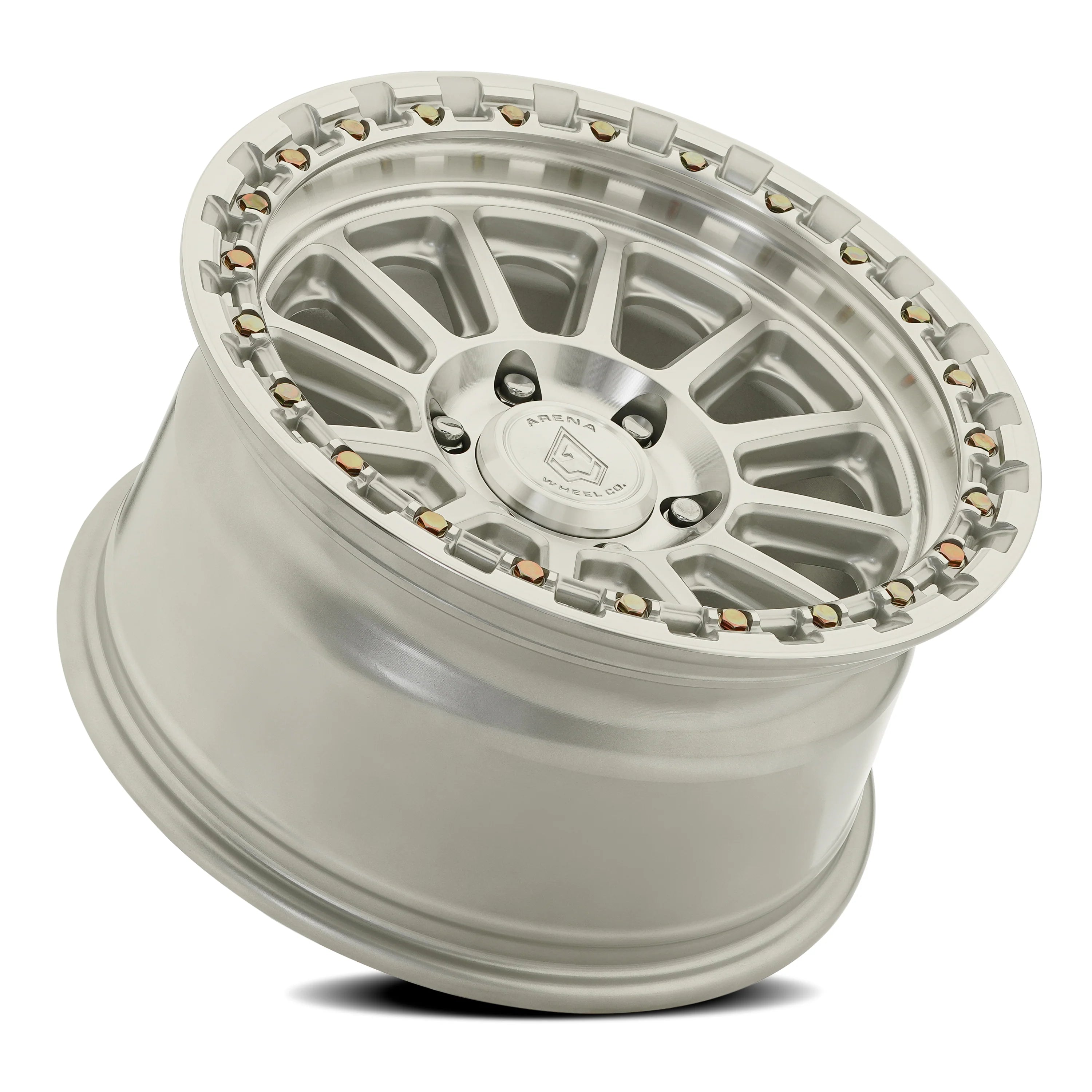 17x8.5 Arena A128 Enduro Silver Machined Wheel 6x5.5 Bolt Pattern 25mm Offset
