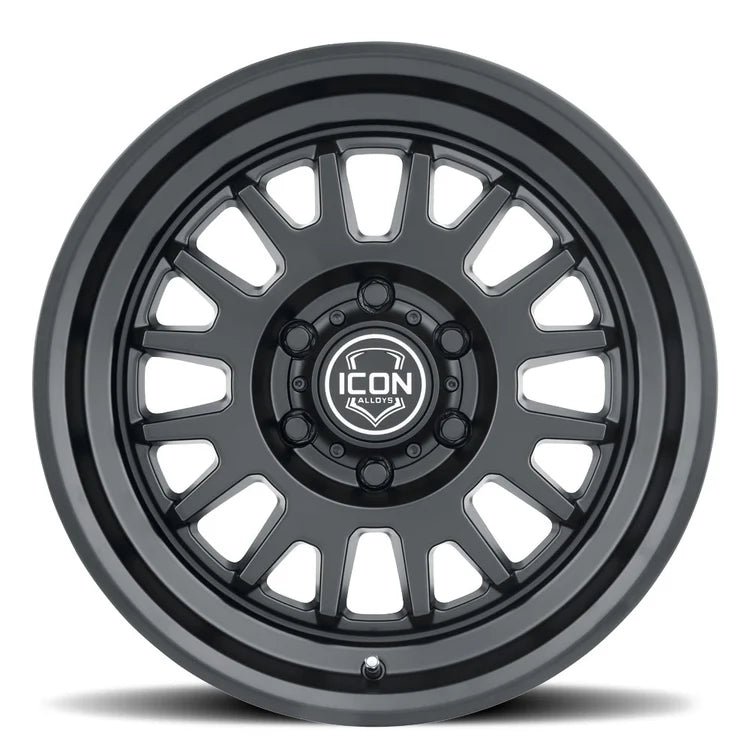 17x8.5 Icon Alloys Anza Satin Black Wheel 6x5.5 Bolt Pattern 0mm Offset