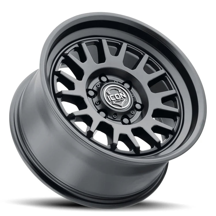 17x8.5 Icon Alloys Anza Satin Black Wheel 6x5.5 Bolt Pattern 0mm Offset